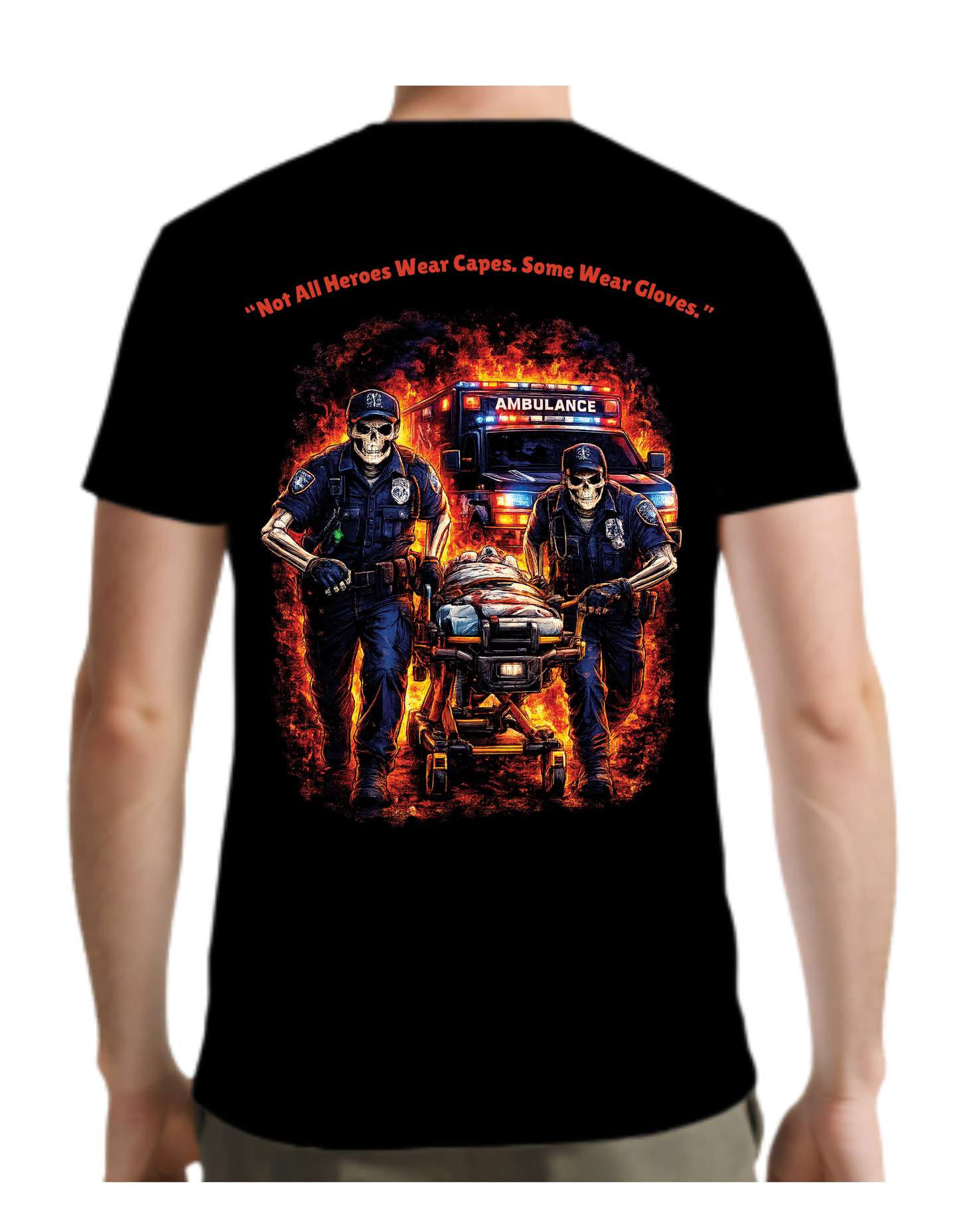Not All Heroes Wear Capes – EMS Skull Tee