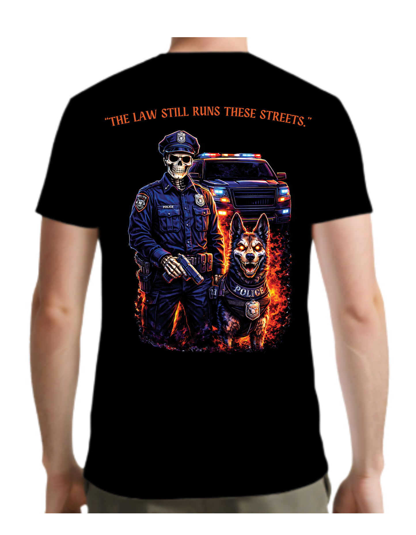 The Law Still Runs These Streets – Police K9 Skull Tee
