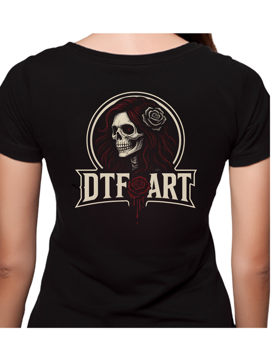 DTFart red hair with rose