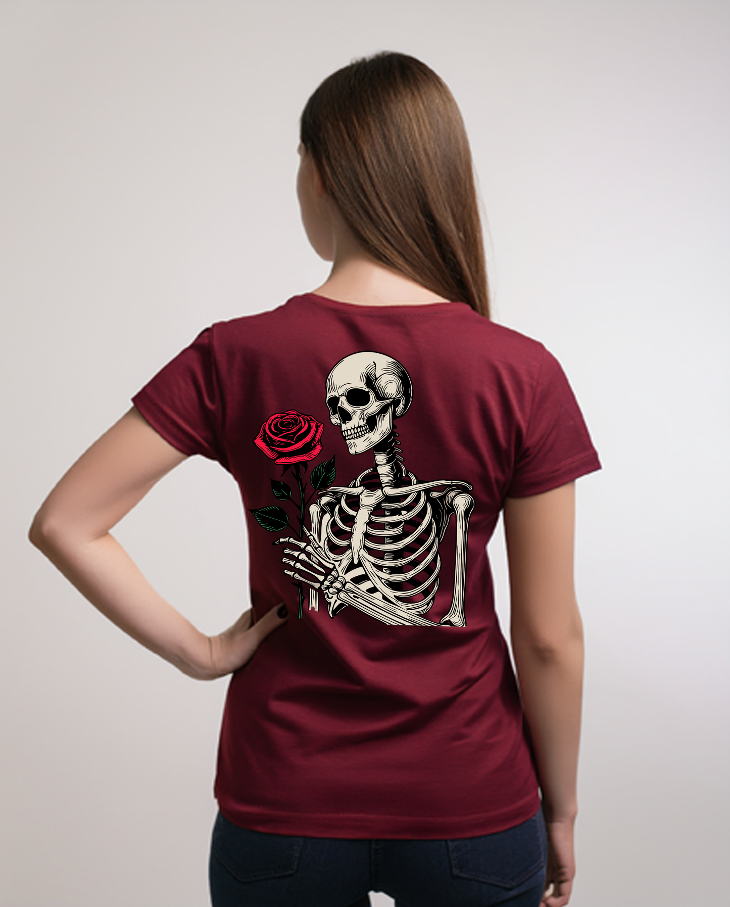 Skeleton with rose
