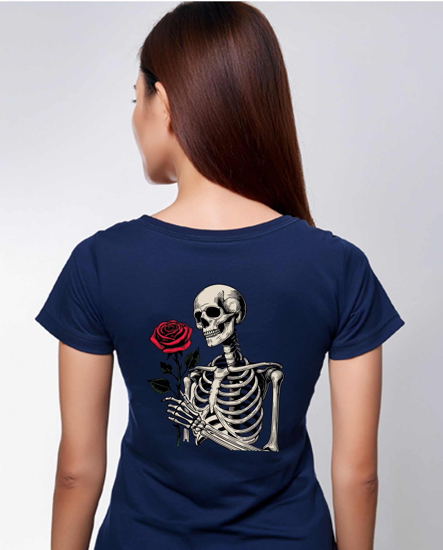 Skeleton with rose