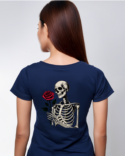 Skeleton with rose