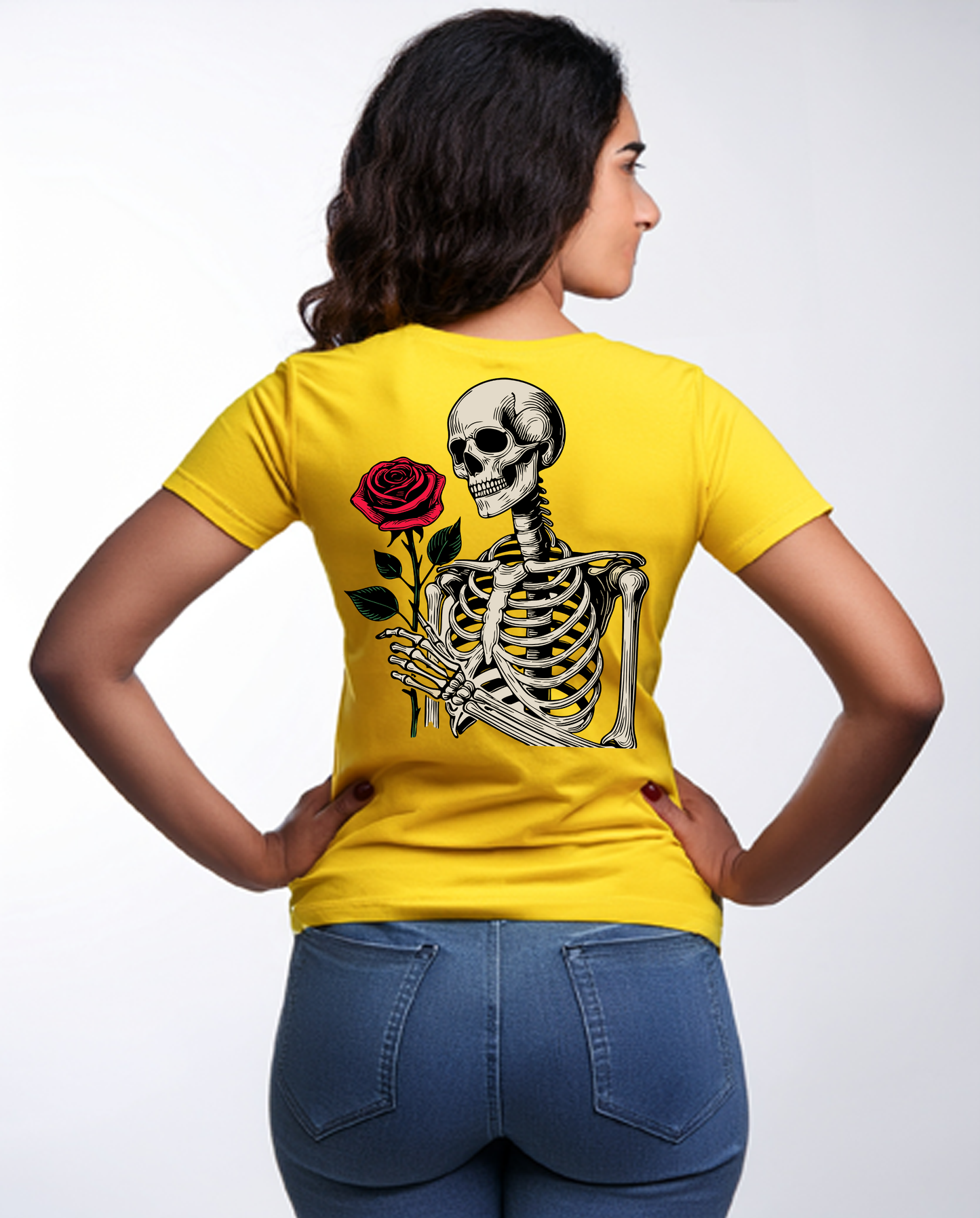 Skeleton with rose