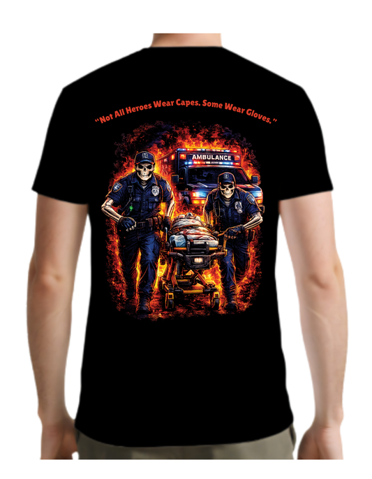 Not All Heroes Wear Capes – EMS Skull Tee