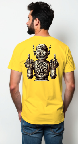 Robot with middle fingers up